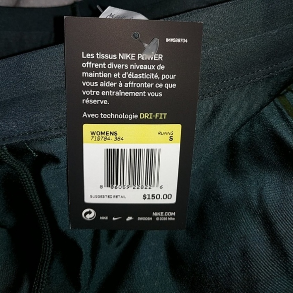 Nike Speed Running Pants Legging Green Seaweed - Picture 4 of 7