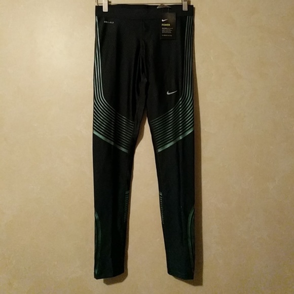 Nike Speed Running Pants Legging Green Seaweed - Picture 5 of 7