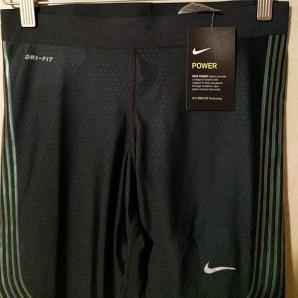 Nike Speed Running Pants Legging Green Seaweed - Picture 6 of 7