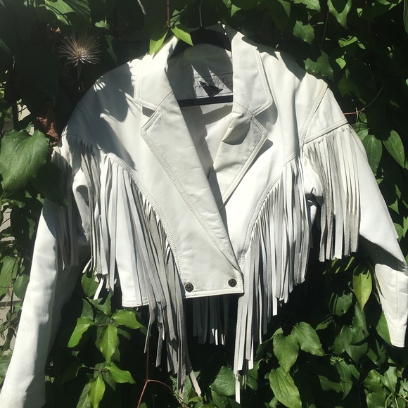 80s white leather jacket