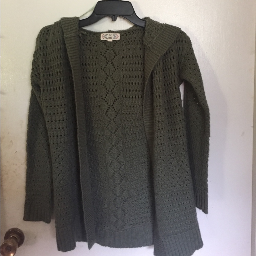 Olive green cardigan