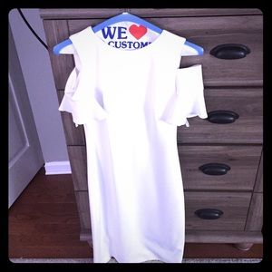 Cold shoulder white dress