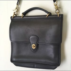 Coach Willis Dark Gray Leather Vintage Purse Bag