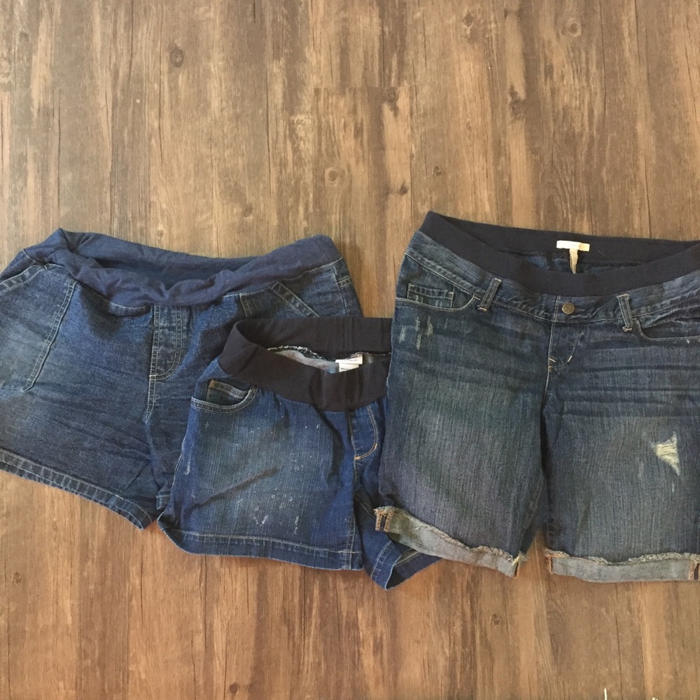 3 pairs maternity jean shorts
