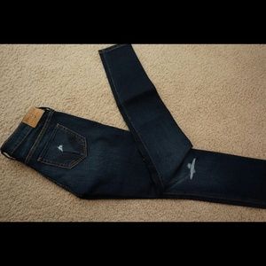 Hollister Super Skinny Jeans-Distressed Dark Wash