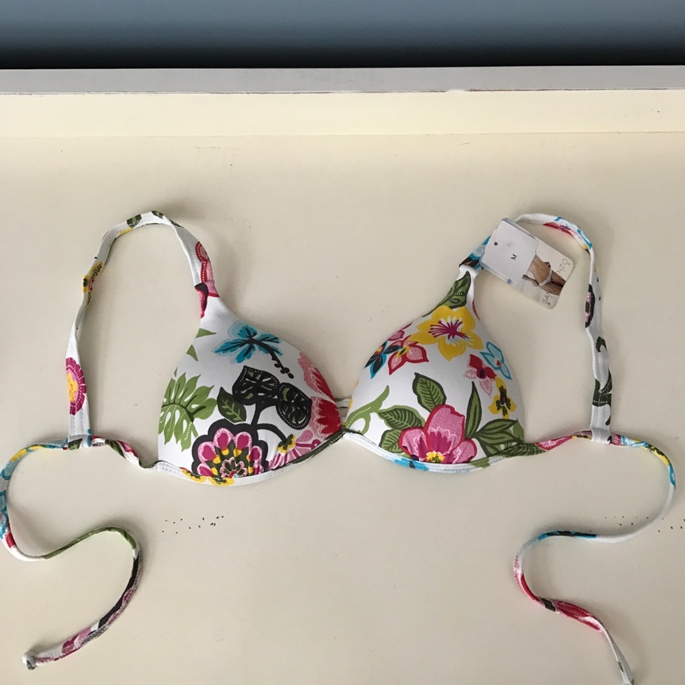 Bright floral San Lorenzo bikini top