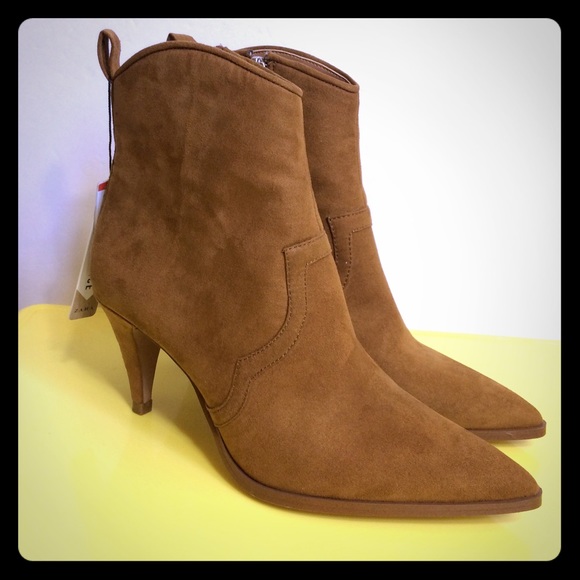 Zara Shoes - Zara Trafaluc Brown Suede Ankle Heel Boots Size 6