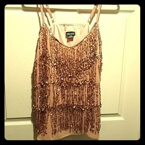 City Chic Rosegold Sequin Top