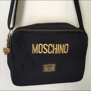 Moschino Gold Logo Crossbody Nylon 1990s Redwall