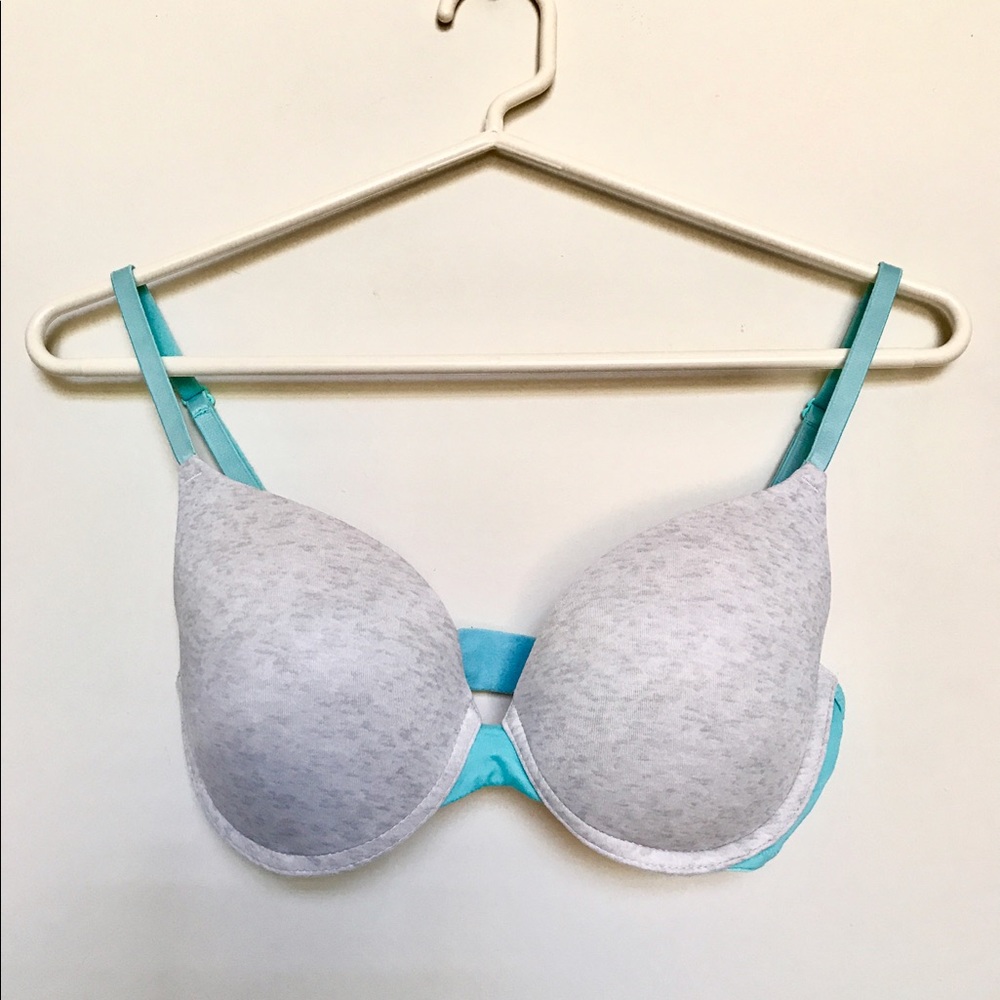 White and Teal Victoria's Secret Bra