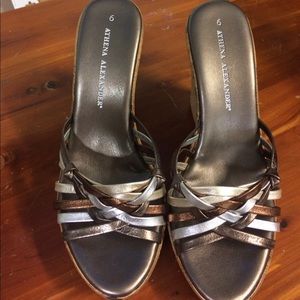 Athena Alexander metallic wedges size 6