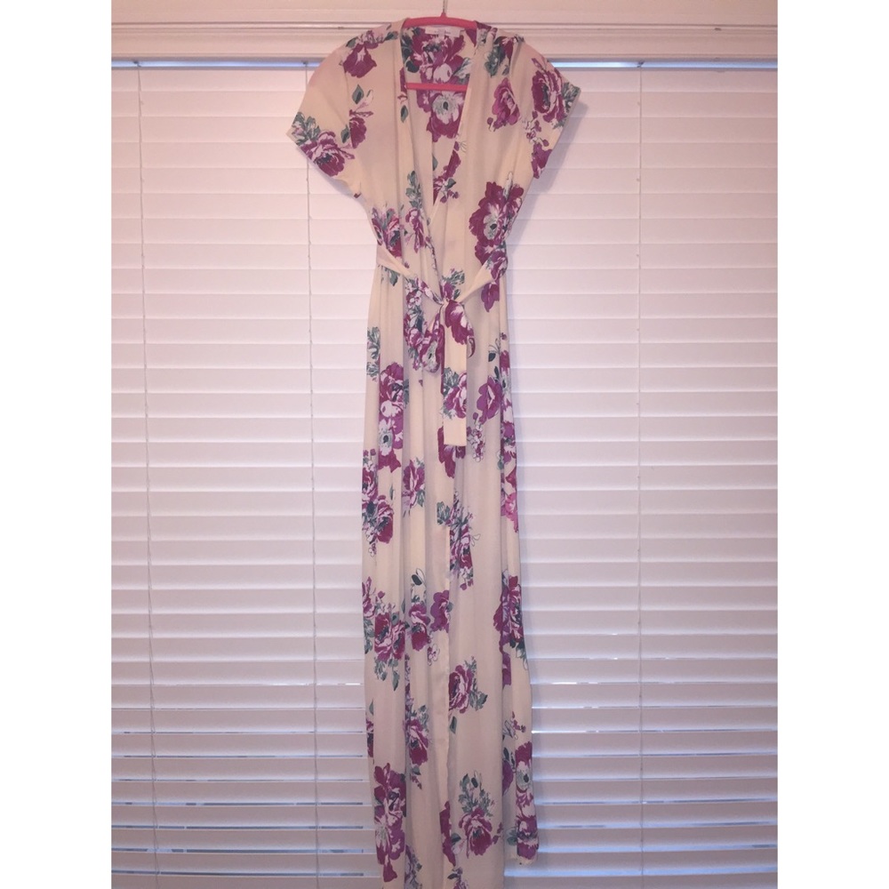 Floral maxi wrap dress
