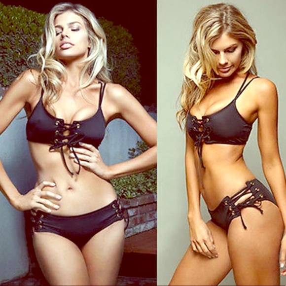 Other - LAST ONE😻BIKINI 🌿 2 PIECES black lace up bikini.