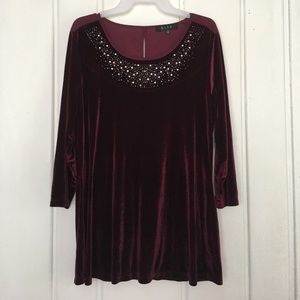 Red velvet cute mid sleeve shirt