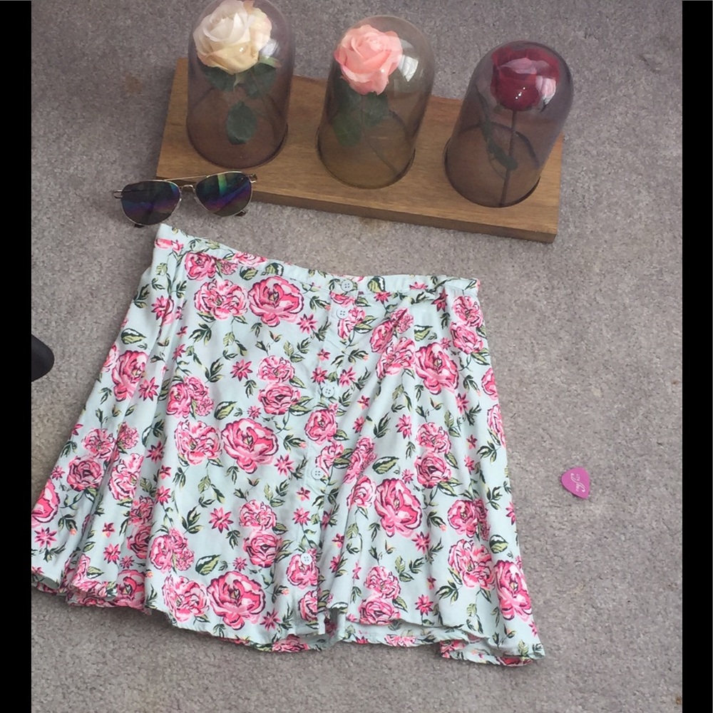 Floral Button Up Skirt