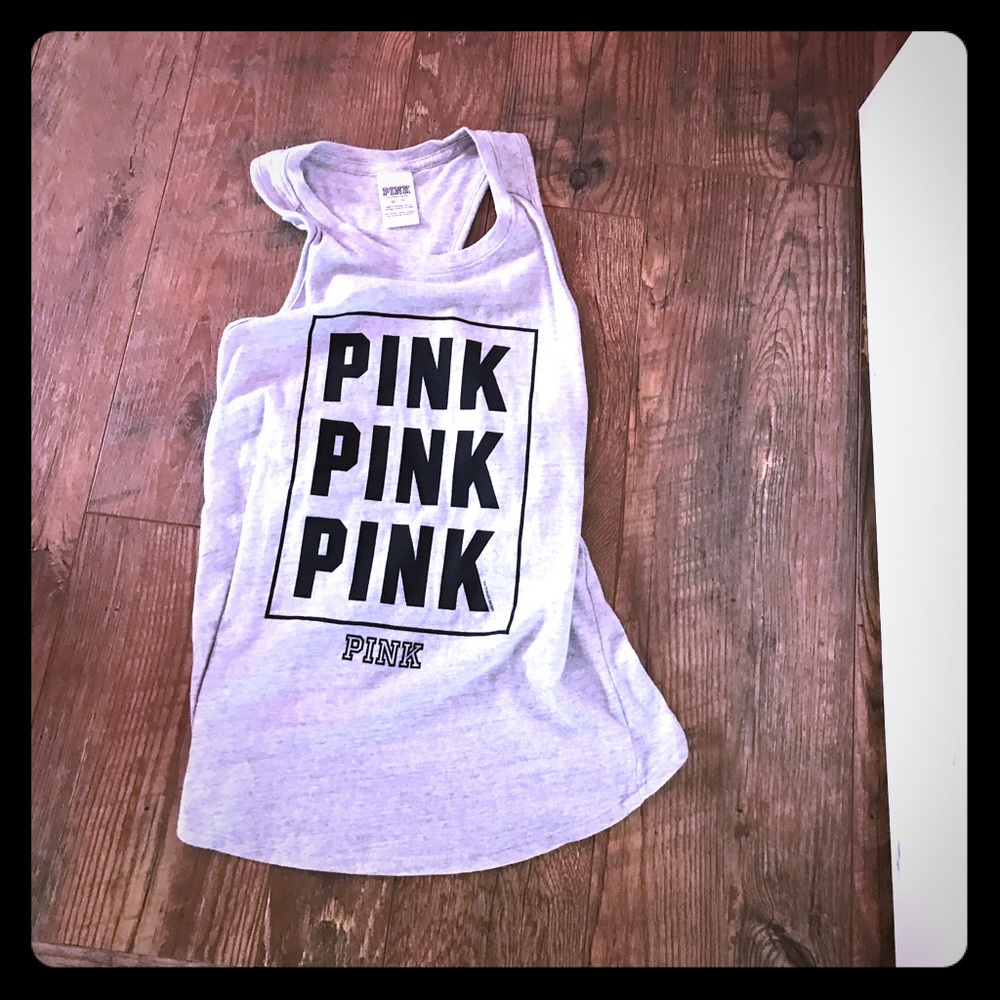 PINK loose fitting gray tank size XS