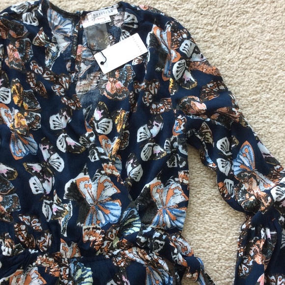 ❤️1 Med Left❤️Bell Sleeve Butterfly Print Romper - Picture 7 of 7