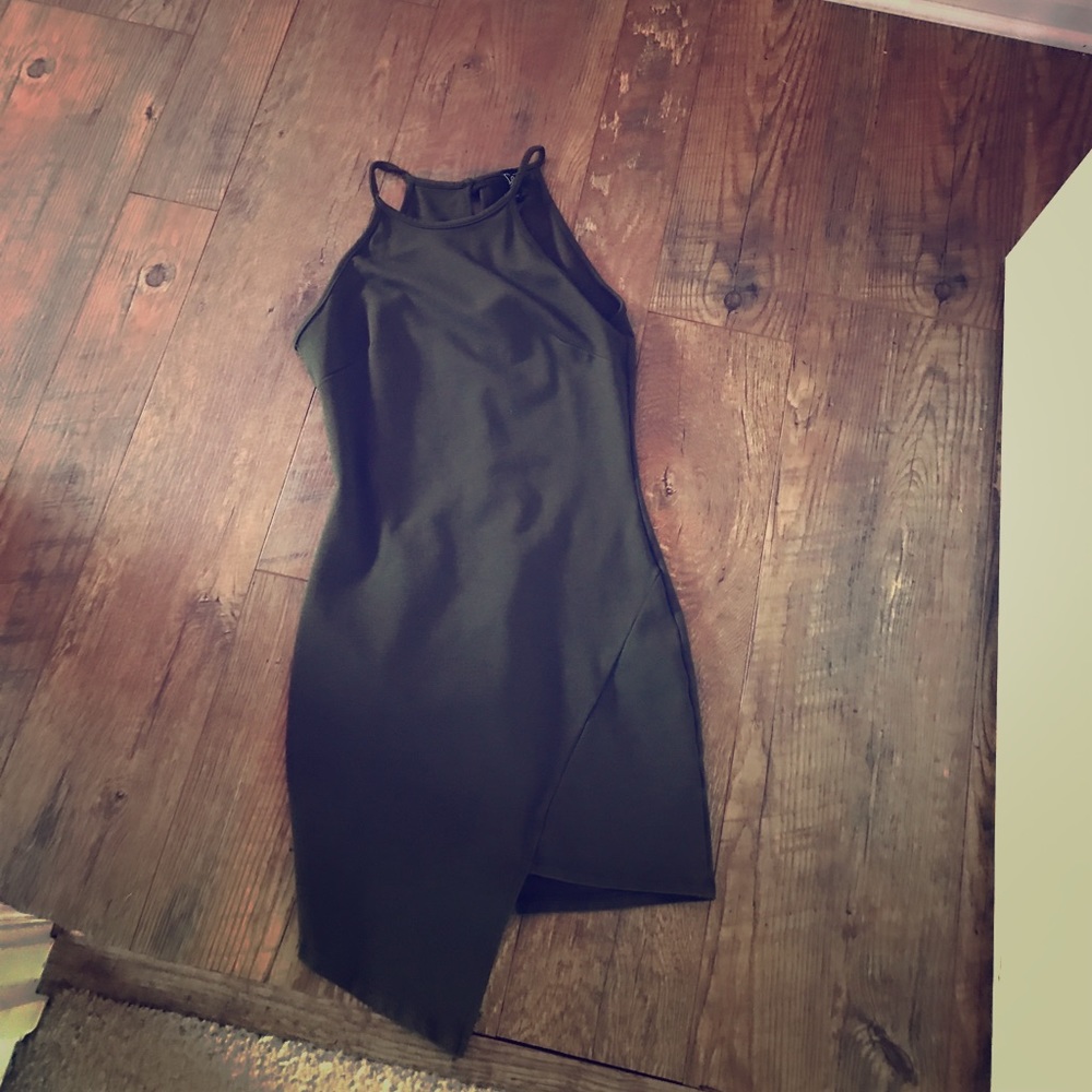 Olive green casual Knit dress