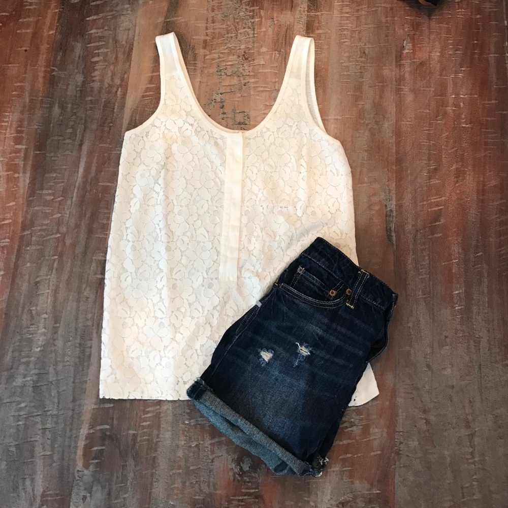 Jcrew White Lace Tank
