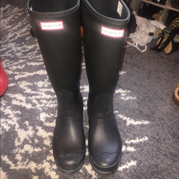 Hunter | Shoes | Hunter Matte Black Rain Boots | Poshmark Hunter Matte Black Boots‼️‼️