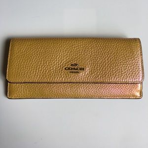 Yellow iridescent Coach wallet