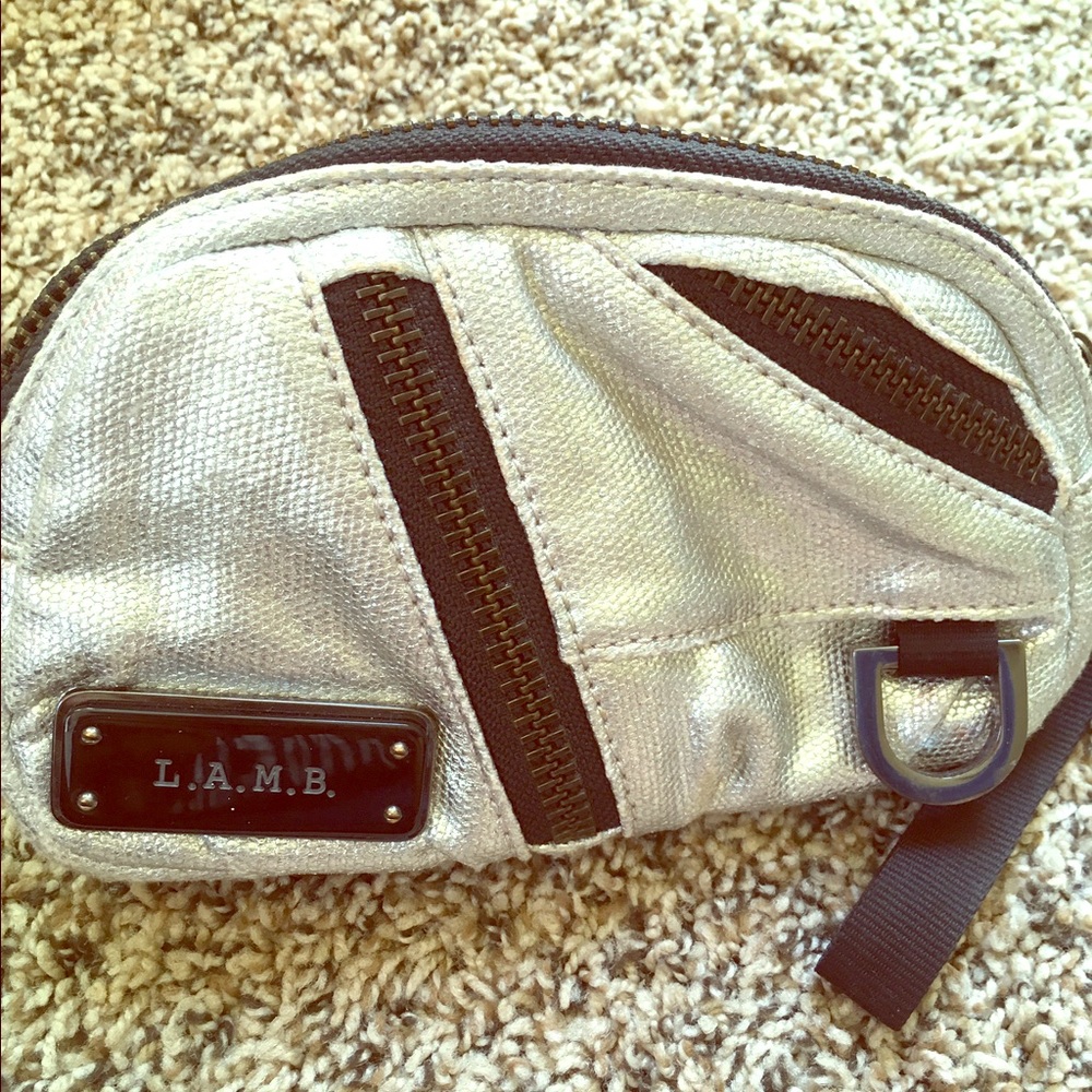 L.A.M.B silver clutch