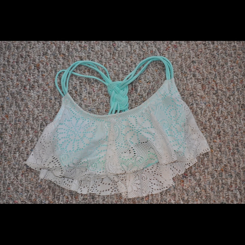 Lace flounce Bikini top