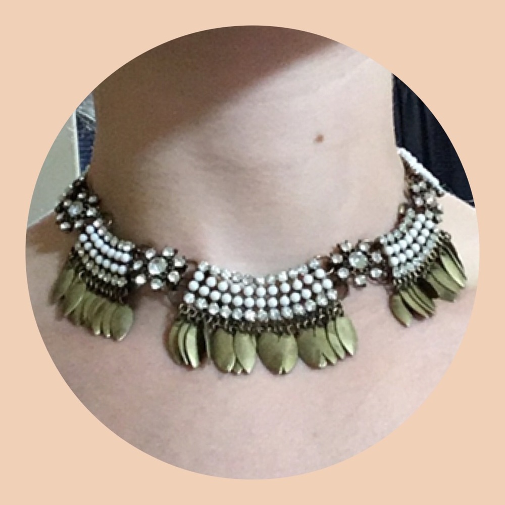 Olive Choker with Rhinestones