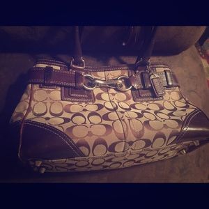 Authentic Coach Classic C's brown and tan handbag