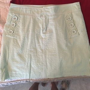 Lilly Pulitzer lime green white seersucker skirt 2