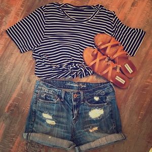 American Eagle Ripped Jean Shorts