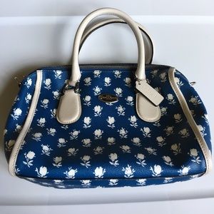Blue flowered Coach purse