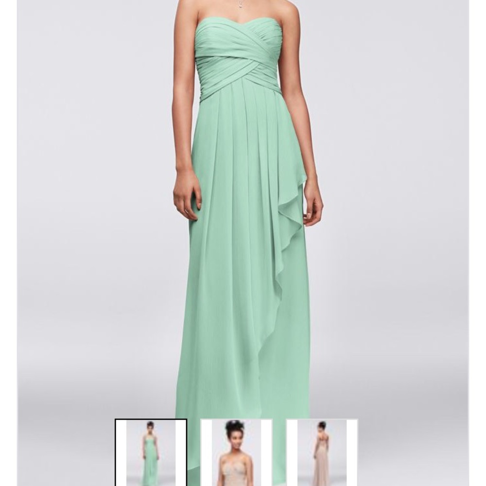 Strapless crinkle chiffon dress