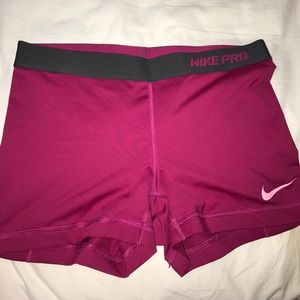 Pink Nike Women's Pro Core Compression Shorts