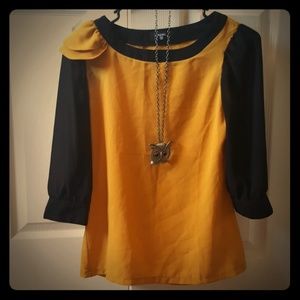 CHANEL blouse (mustard yellow) sheer.