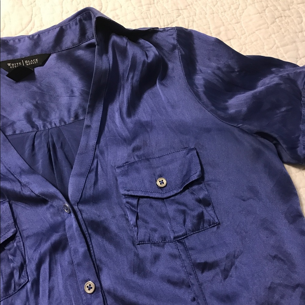 {WHBM} Military Inspired silk blouse