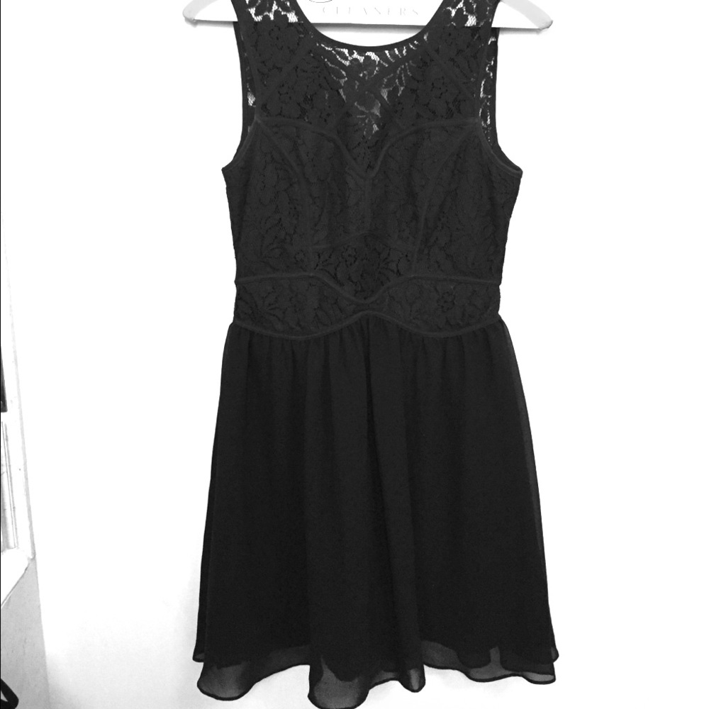 Black BCBGeneration lace skater dress