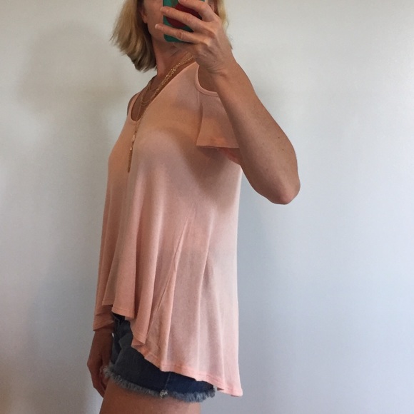 ❤️1 Med❤️Gorgeous Peach Cold Shoulder Top - Picture 4 of 6