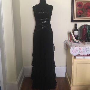 BCBG black silk gown