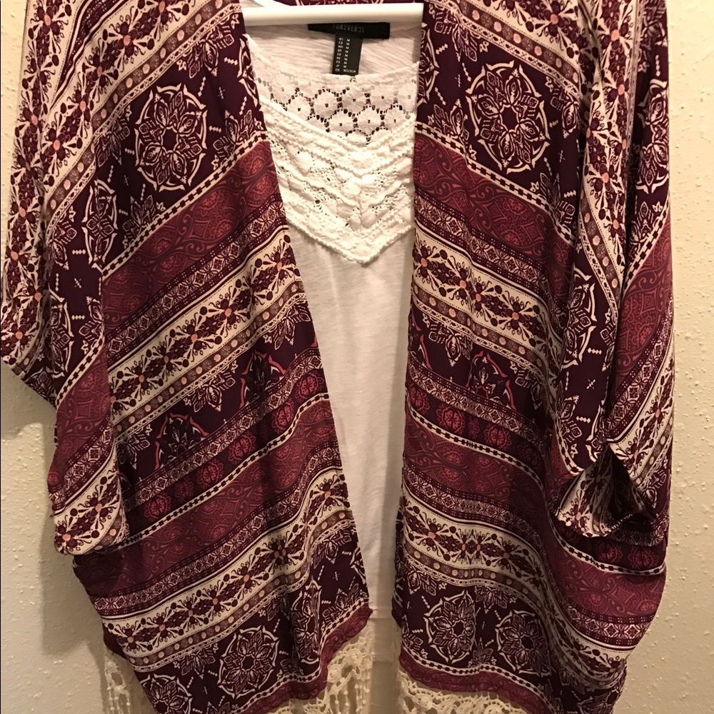 F21 purple kimono top