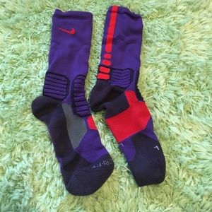 Purple and red elite socks
