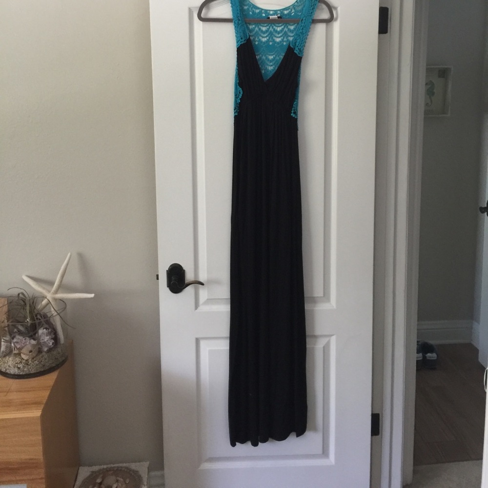 Aqua maxi dress