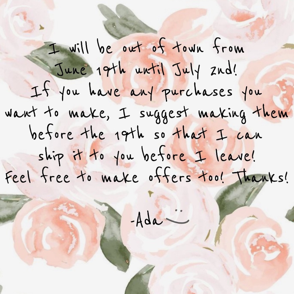 I'm going out of town!!