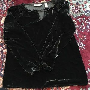 Emerald Crushed Velvet Long Sleeve Shirt