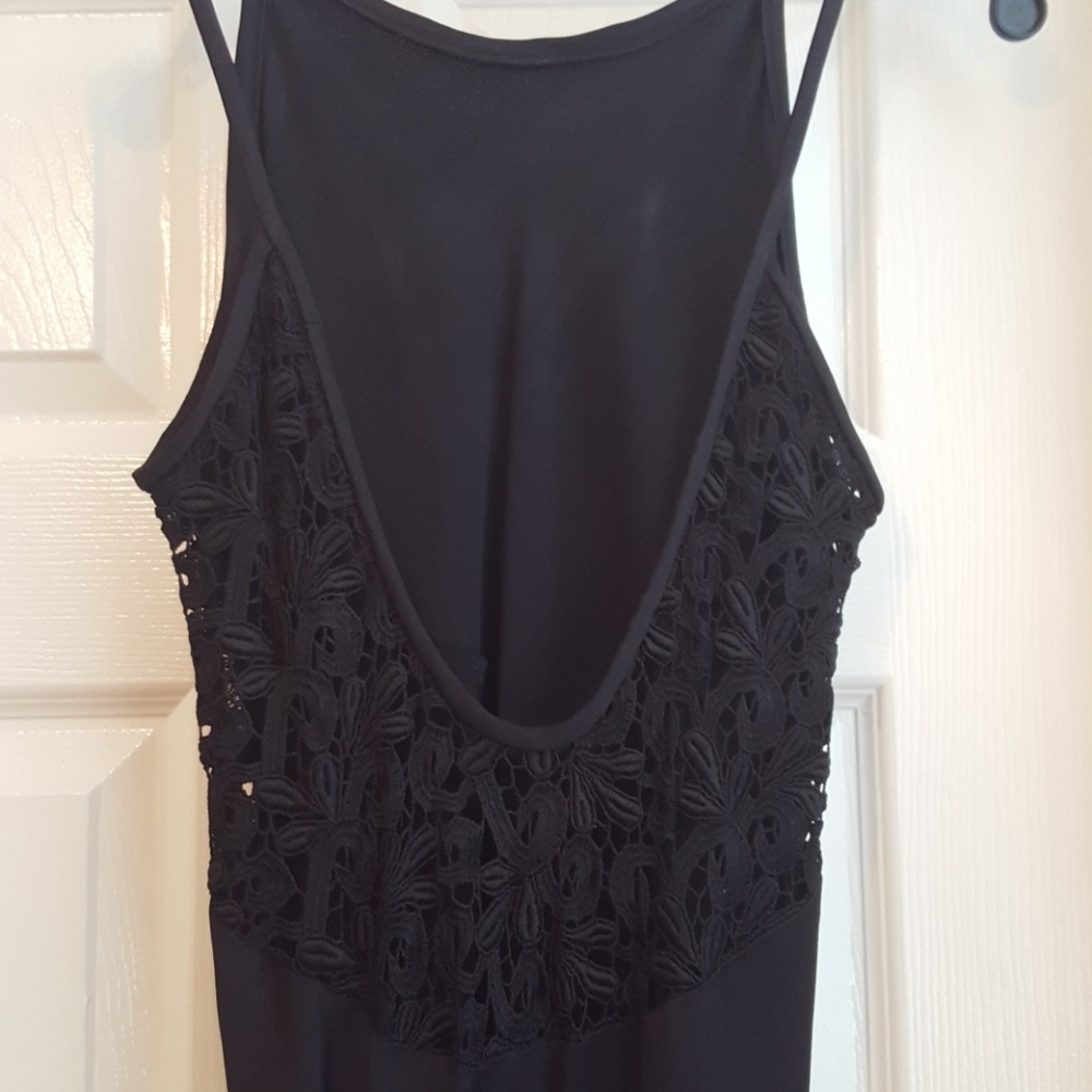 Vintage Jessica McClintock long black cocktail dress.