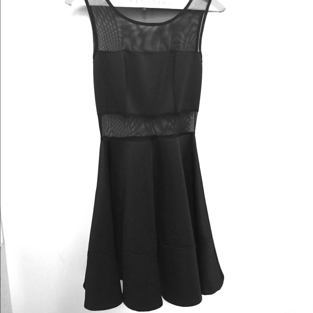 Black Guess mesh skater dress