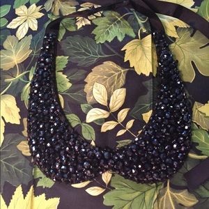 Navy Blue beaded Peter Pan Collar
