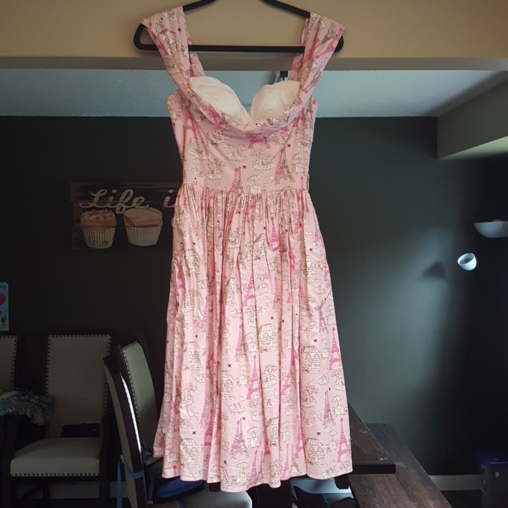 Bernie Dexter Pink Poodle Paris Pinup PUG Dress