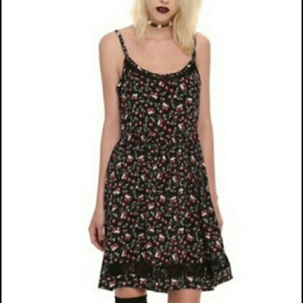 ISO* Hot topic floral skull lace sun dress