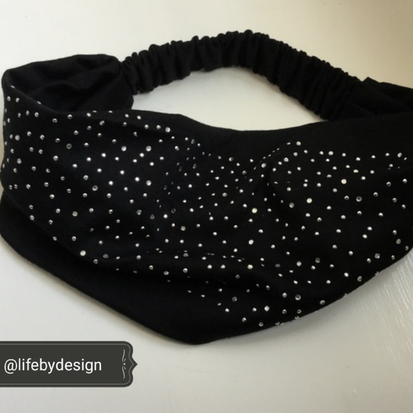 Boho Turban Wide Stretch Headband with Studs - Picture 2 of 5